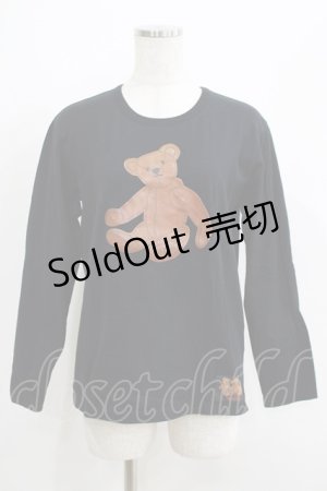 画像: PINK HOUSE / くまさんプリントロングスリ‐ブTシャツ Free ブラック H-25-05-07-053-LO-TO-NS-ZH