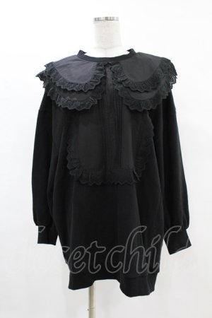 画像: Candy Stripper / FRILL COLLAR SWEAT  ブラック H-25-05-07-1035-PU-TO-KB-ZH