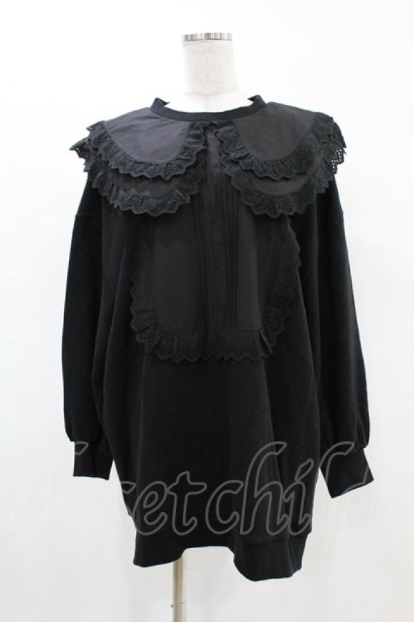 画像1: Candy Stripper / FRILL COLLAR SWEAT  ブラック H-25-05-07-1035-PU-TO-KB-ZH (1)
