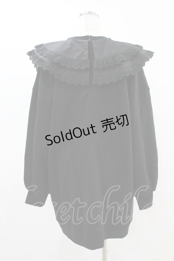 画像2: Candy Stripper / FRILL COLLAR SWEAT  ブラック H-25-08-17-002-PU-TO-KB-ZH (2)