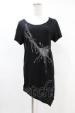 画像1: BPN FOR MEN / プリントアシメカットソー  黒 H-25-05-07-1037-GO-TO-KB-ZH (1)