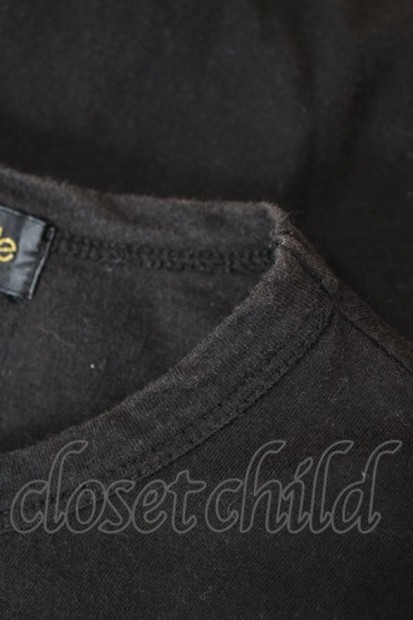 画像3: Jane Marple / ベルベットリボントリミングTシャツ  ブラック H-25-05-07-1038-JM-TO-KB-ZH (3)