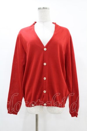 画像: Jane Marple Dans Le Salon / Long Staple Cotton Drape Cardigan  レッド H-25-05-07-1046-JM-TO-KB-ZH