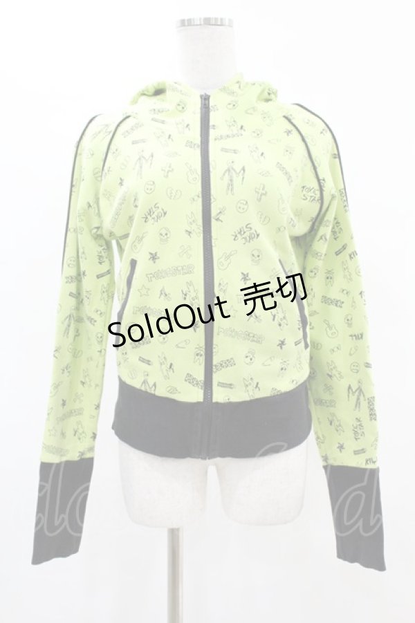 画像1: TOXIC STAR / 総柄ワッペンパーカー  ライム H-25-05-07-1054-PU-TO-KB-ZH (1)