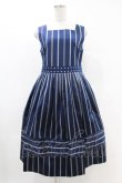 画像1: Jane Marple / Ribbon stripe jacquardのドミトリードレス  ネイビー H-25-05-07-1020-JM-OP-KB-ZH (1)