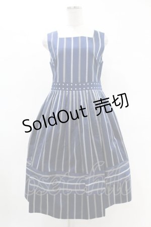 画像: Jane Marple / Ribbon stripe jacquardのドミトリードレス  ネイビー H-25-05-07-1020-JM-OP-KB-ZH