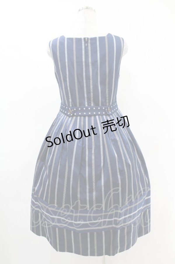 画像2: Jane Marple / Ribbon stripe jacquardのドミトリードレス  ネイビー H-25-05-07-1020-JM-OP-KB-ZH (2)