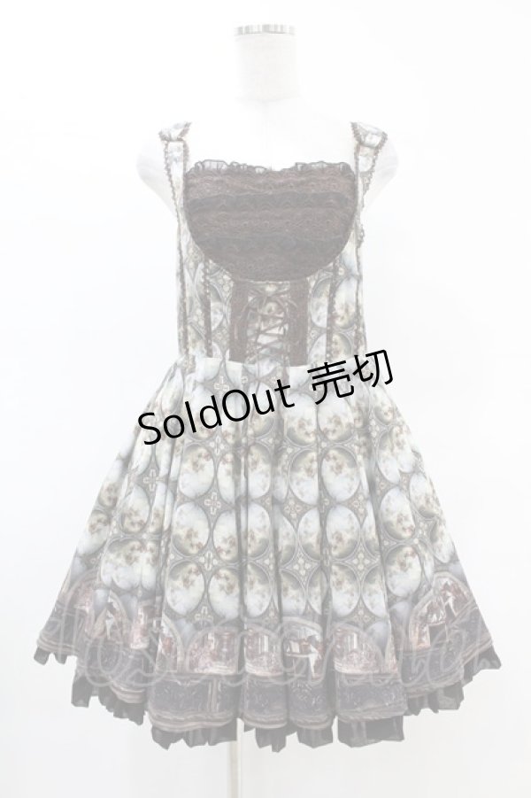画像1: Ozz oneste / 天使絵画ヨーク切替ジャンパースカート  茶 H-25-05-07-1024-OO-OP-KB-ZH (1)