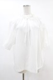 画像1: Jane Marple Dans Le Salon / Drawstring collar blouse  白 H-25-05-07-1030-JM-BL-KB-ZH (1)