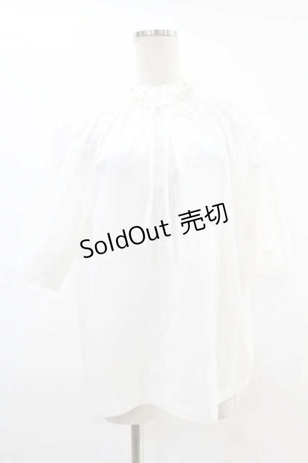 画像1: Jane Marple Dans Le Salon / Drawstring collar blouse  白 H-25-05-07-1030-JM-BL-KB-ZH (1)