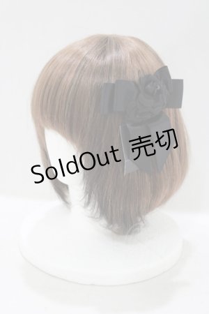 画像: Innocent World / バラとサテンのリボンクリップ  ブラック H-25-05-07-064-IW-AC-YZ-ZH