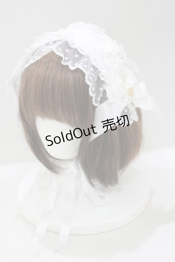 画像1: Angelic Pretty / レースハートチャームバラレースヘッドドレス  オフ H-25-05-07-069-AP-AC-NS-ZH (1)