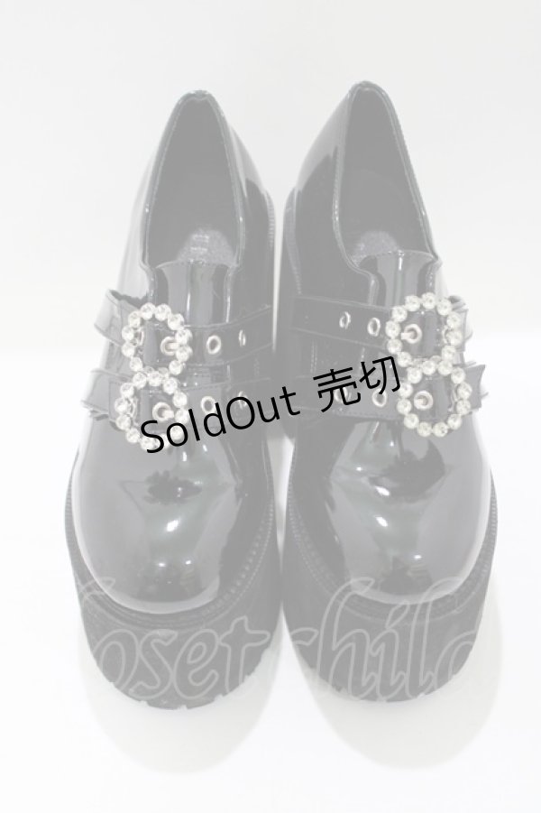 画像1: Bubbles / ダブルバックル厚底シューズ 39（24.0cm〜24.5cm） ブラック H-25-05-07-077-CA-SH-NS-ZH (1)