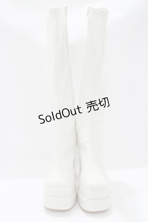 画像1: Royal Party / プラットフォームロングブーツ L オフ H-25-05-07-079-GO-SH-NS-ZH (1)