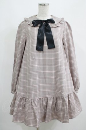 画像: Ank Rouge / チェックAラインワンピース M ブラウン H-25-05-07-018-CA-OP-NS-ZH
