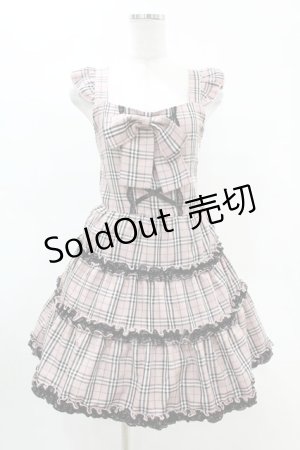 画像: Princess Melody / チェックリボンジャンパースカート Free ピンク H-25-05-08-035-EL-OP-NS-ZH