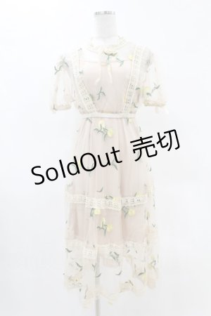 画像: Swankiss / レモン刺繍チュールワンピース Free ベージュ H-25-05-08-039-CA-OP-NS-ZH