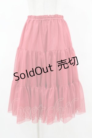 画像: アトリエフク / フリルいっぱいパニエ 62cm丈 Free レッド H-25-05-08-045-EL-SK-NS-ZH