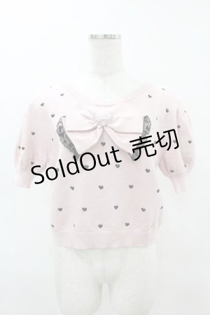 画像: Princess Melody / アームウォーマー付きハート刺繍ニット Free ピンク H-25-05-08-053-EL-TO-NS-ZH
