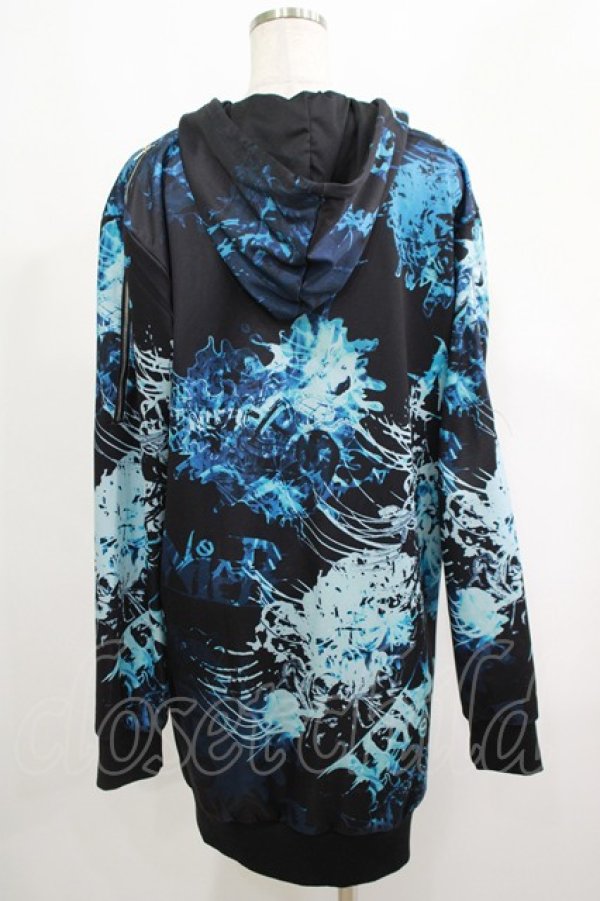 画像3: NieR Clothing / 総柄ZIPパーカー  黒×彼岸花青 H-25-05-08-1036-PU-TO-KB-ZH (3)