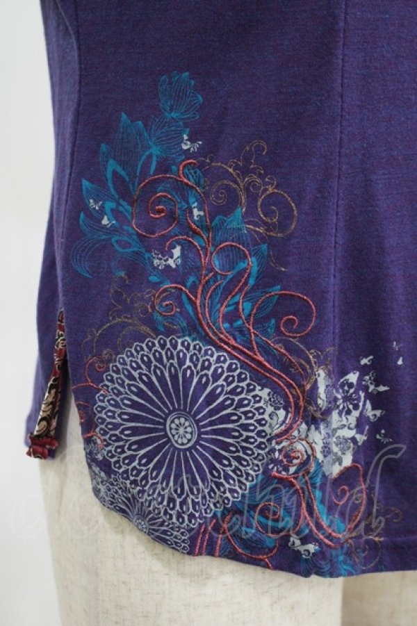 画像4: Ozz oneste / 刺繍チャイナカットソー  紫 H-25-05-08-1038-OO-TO-KB-ZH (4)