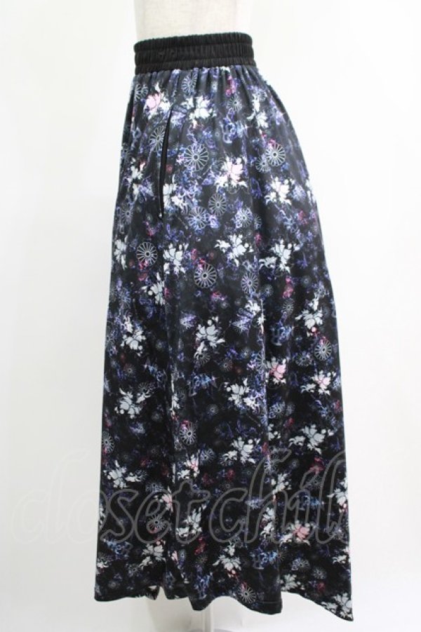 画像2: NieR Clothing / サイド切替アシメスカート  黒×和柄九尾 H-25-05-08-1005-PU-SK-KB-ZH (2)
