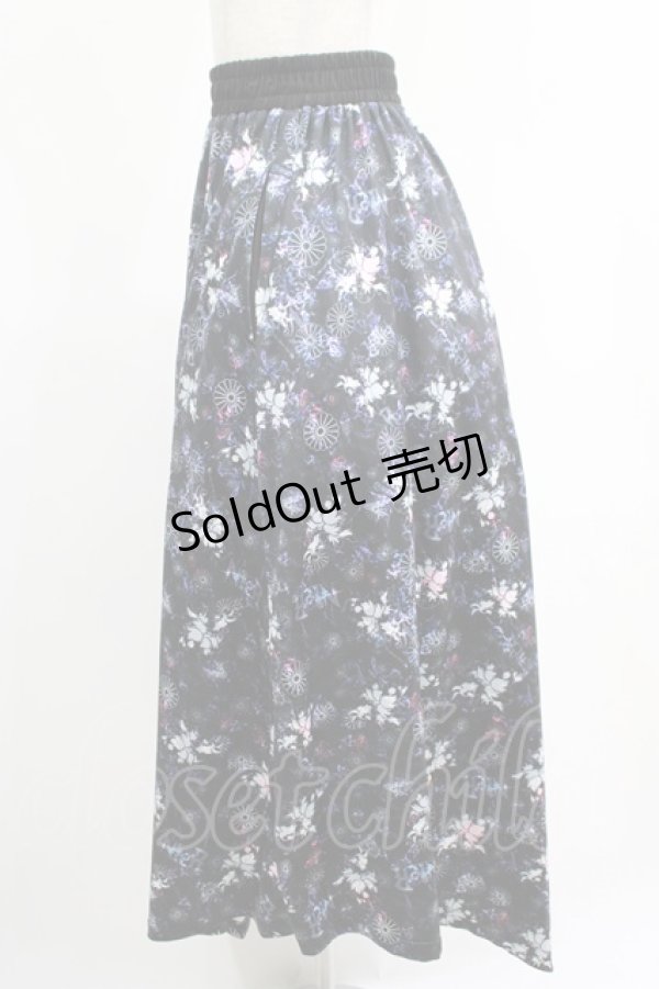 画像2: NieR Clothing / サイド切替アシメスカート  黒×和柄九尾 H-25-05-08-1005-PU-SK-KB-ZH (2)