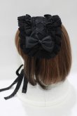 画像2: ATELIER PIERROT / Lace-up Frill Headdress  ブラック H-25-05-08-1074-EL-AC-KB-ZH (2)