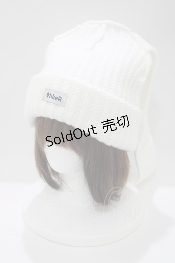 画像1: NieR Clothing / うさ耳ニットキャップ  白 H-25-05-08-1075-PU-AC-KB-ZT104 (1)