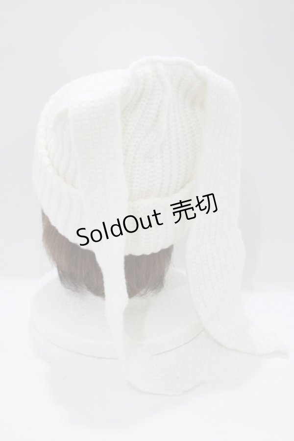 画像2: NieR Clothing / うさ耳ニットキャップ  白 H-25-05-08-1075-PU-AC-KB-ZT104 (2)
