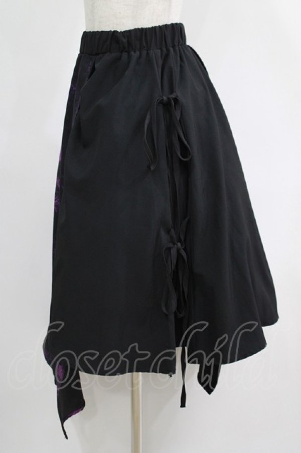 画像2: NieR Clothing / レイヤード風切替スカート  黒×紫 H-25-05-08-1007-PU-SK-KB-ZH (2)