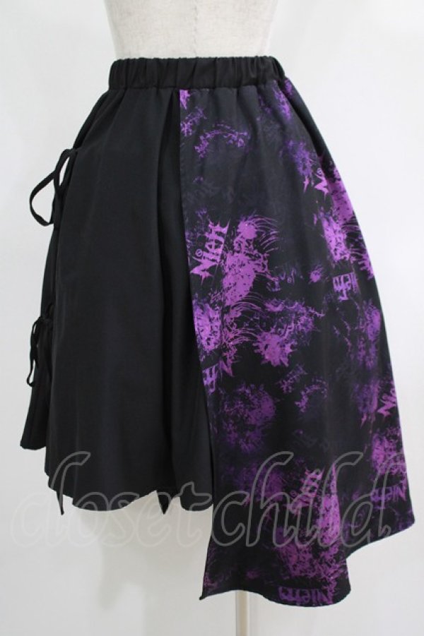 画像3: NieR Clothing / レイヤード風切替スカート  黒×紫 H-25-05-08-1007-PU-SK-KB-ZH (3)