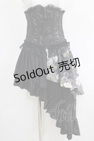 画像: Qutie Frash / アシメオーバーコルセット  黒 H-25-05-08-1011-QU-ZA-KB-ZH