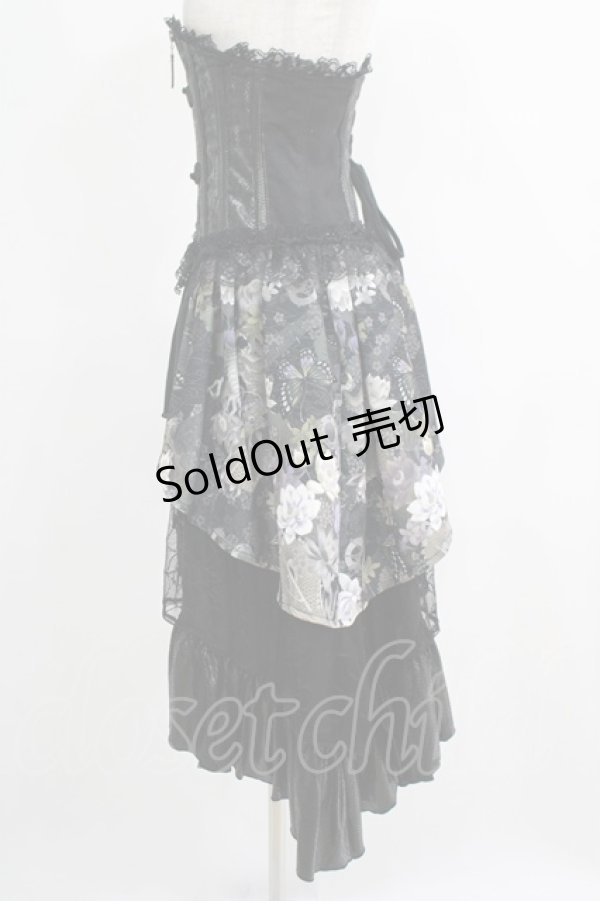 画像2: Qutie Frash / アシメオーバーコルセット  黒 H-25-05-08-1011-QU-ZA-KB-ZH (2)
