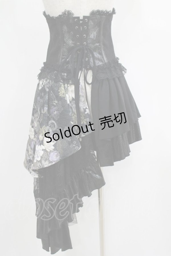 画像3: Qutie Frash / アシメオーバーコルセット  黒 H-25-05-08-1011-QU-ZA-KB-ZH (3)