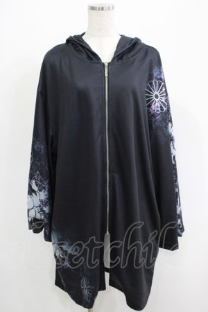 画像: NieR Clothing / プリントZIPパーカー  黒×和柄九尾 H-25-05-08-1017-PU-TO-KB-ZH