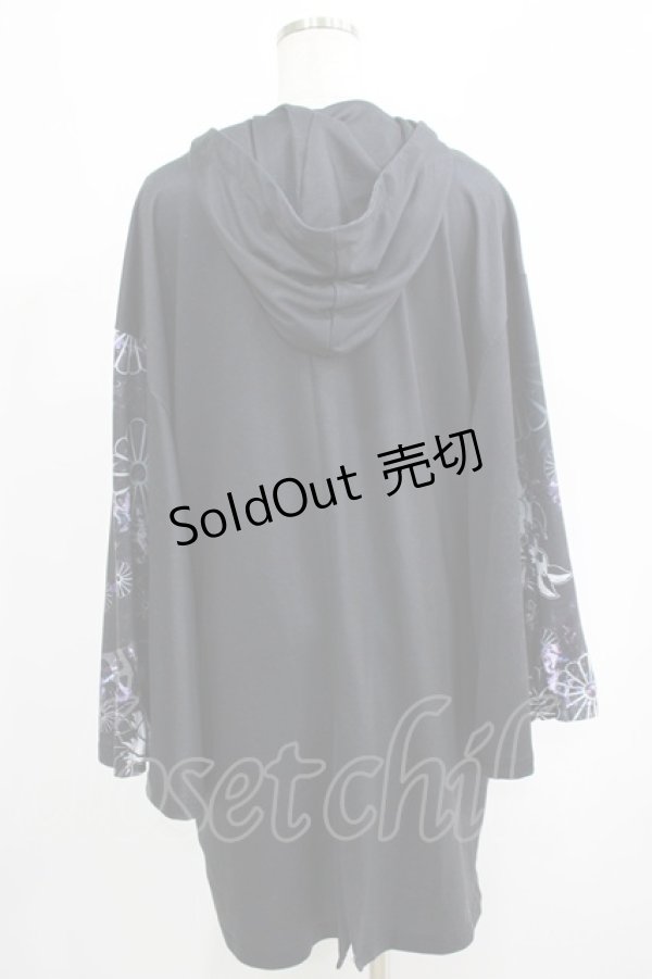 画像3: NieR Clothing / プリントZIPパーカー  黒×和柄九尾 H-25-05-08-1017-PU-TO-KB-ZH (3)