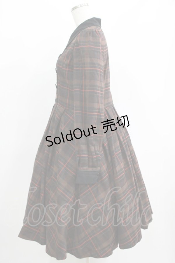 画像2: Sheglit / "Cordelia"チェックワンピース  ブラウン H-25-05-08-1002-EL-OP-KB-ZH (2)