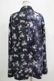 画像3: NieR Clothing / プリント切替ZIPブラウス  黒ロゴ×和柄九尾 H-25-05-08-1020-PU-BL-KB-ZH (3)