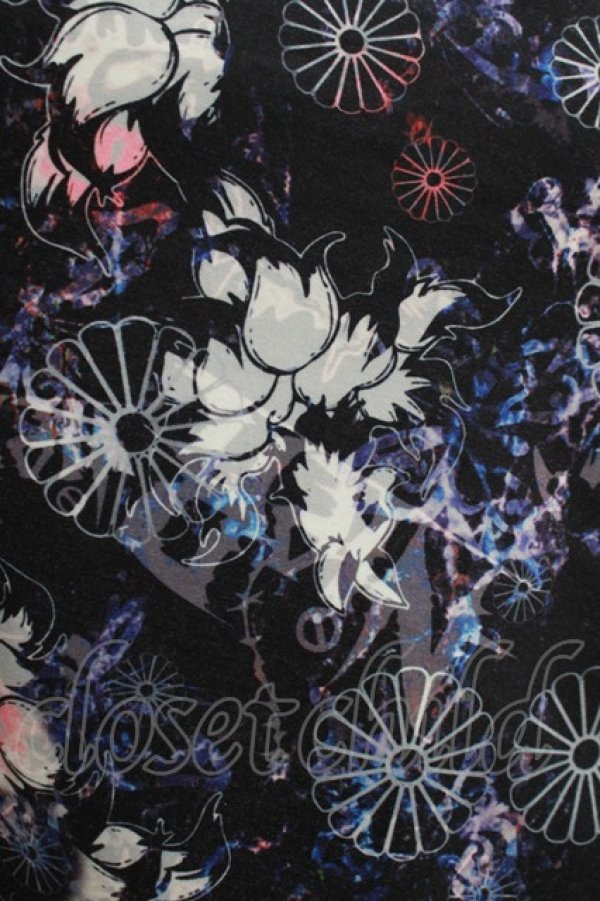 画像4: NieR Clothing / プリント切替ZIPブラウス  黒ロゴ×和柄九尾 H-25-05-08-1020-PU-BL-KB-ZH (4)