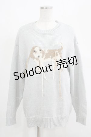 画像: merry jenny / vintage like dogニット  アイスブルー H-25-05-08-1024-LO-TO-KB-ZH