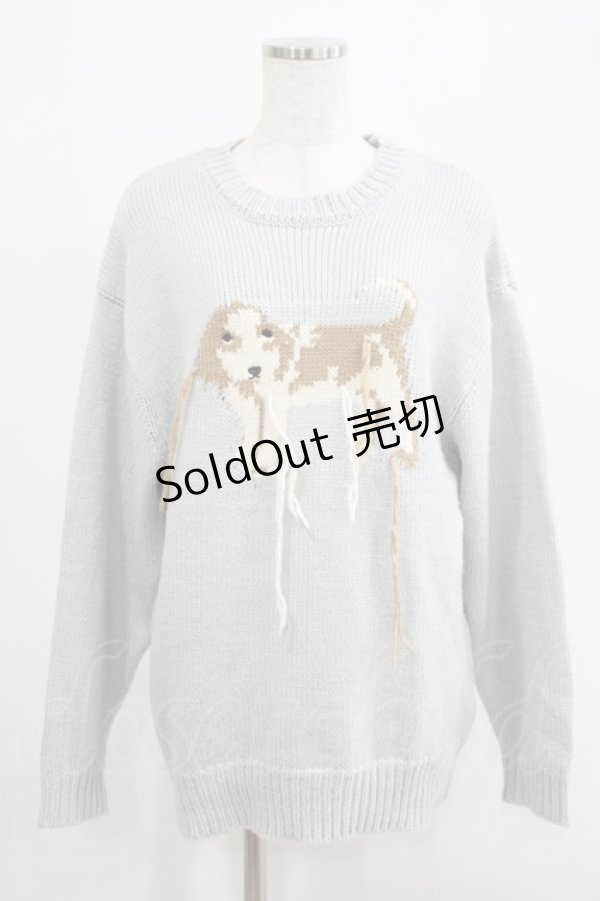 画像1: merry jenny / vintage like dogニット  アイスブルー H-25-05-08-1024-LO-TO-KB-ZH (1)
