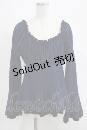 画像: Sheglit / シャーリングトップス  ネイビー H-25-05-08-1025-EL-TO-KB-ZH