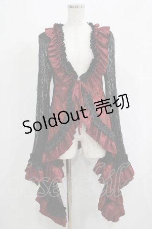 画像: Qutie Frash / レースカーディガン  黒×赤 H-25-05-08-1028-QU-TO-KB-ZH