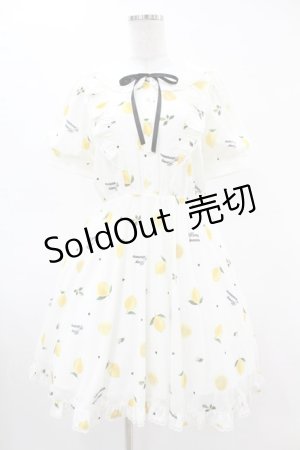 画像: Honey Cinnamon / レモンプリントワンピース Free オフ H-25-05-08-027-LO-OP-NS-ZH