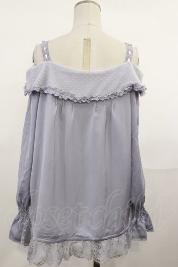 画像2: axes femme POETIQUE / オフショルブラウス M ブルー H-25-05-09-034-AX-BL-NS-ZH (2)
