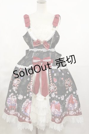 画像: Forest Wardrobe（海外ロリータブランド） / Sakura And Strawberryジャンパースカート L ブラック H-25-05-09-041-LO-OP-NS-ZH