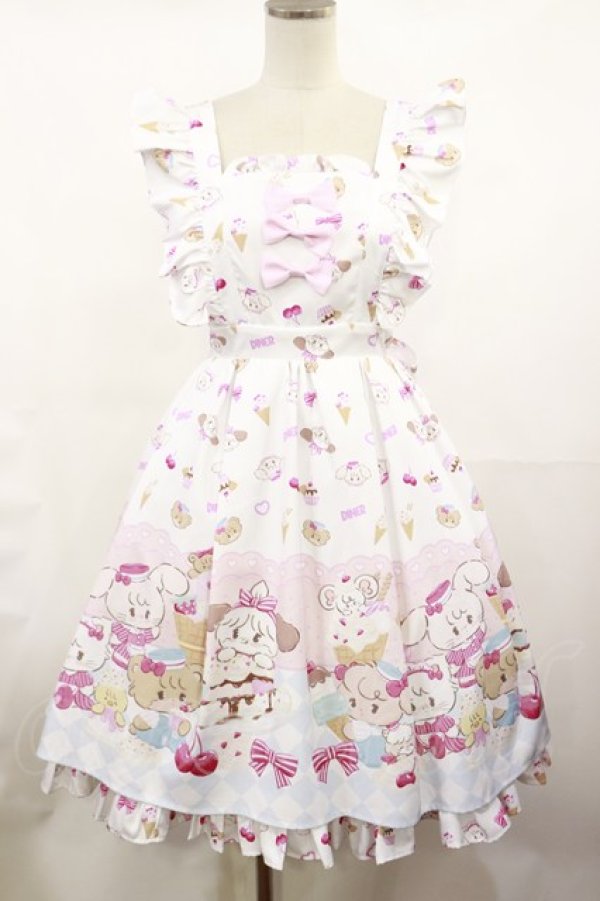 画像1: axes femme kawaii / ダイナーカフェジャンパースカート M オフ H-25-05-09-007-AX-OP-NS-ZH (1)