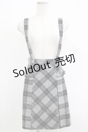 画像: evelyn / サスペンダーチェックスカート Free ブラック H-25-05-09-1033-LO-SK-NS-ZH