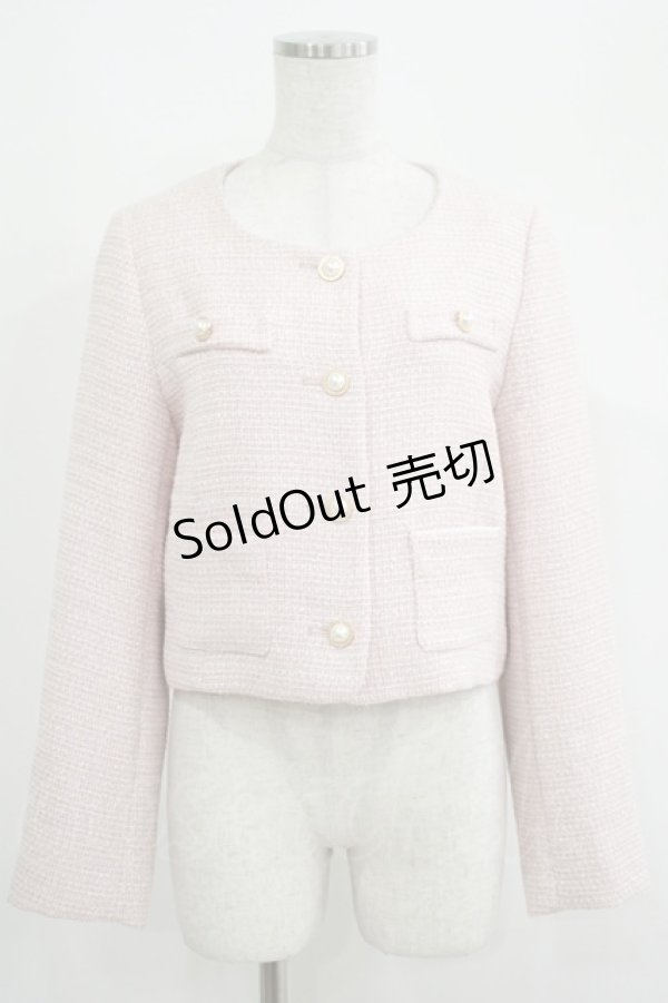 画像1: WILLSELECTION / ラメツイードノーカラージャケット Free ピンク H-25-05-09-1042-GO-JA-NS-ZH (1)